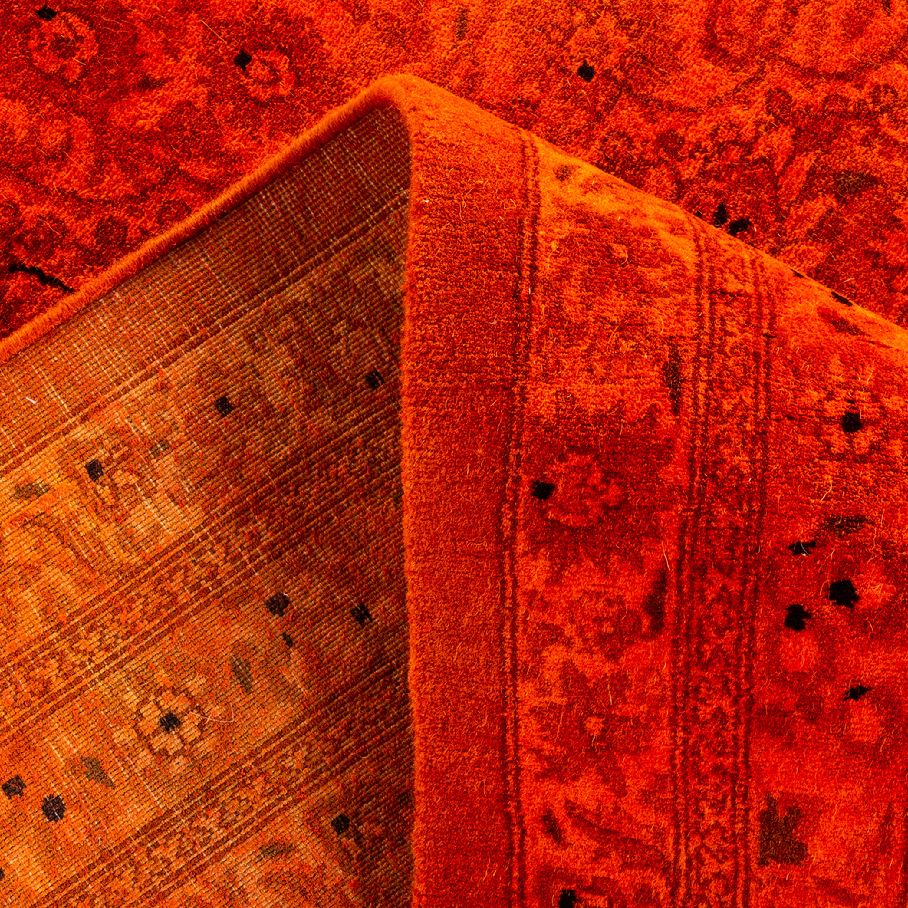 Orange Overdyed Wool Rug - 8' 4" x 10' 5"