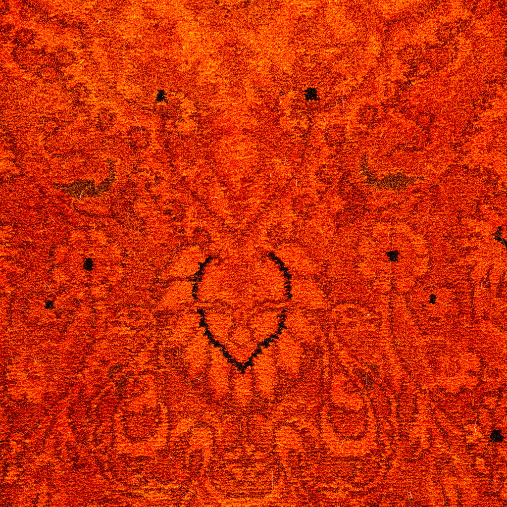 Orange Overdyed Wool Rug - 8' 4" x 10' 5"