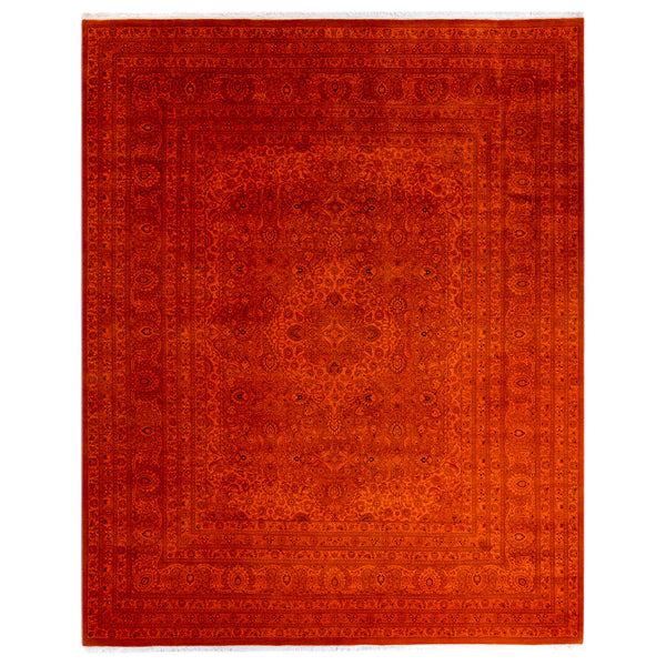 Orange Overdyed Wool Rug - 8' 4" x 10' 5"