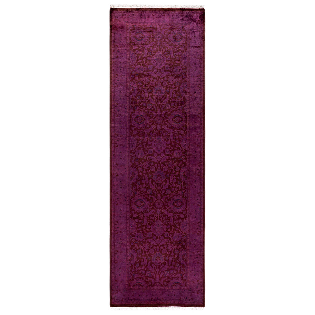 Purple Overdyed Wool Runner - 2' 7" x 8' 4"