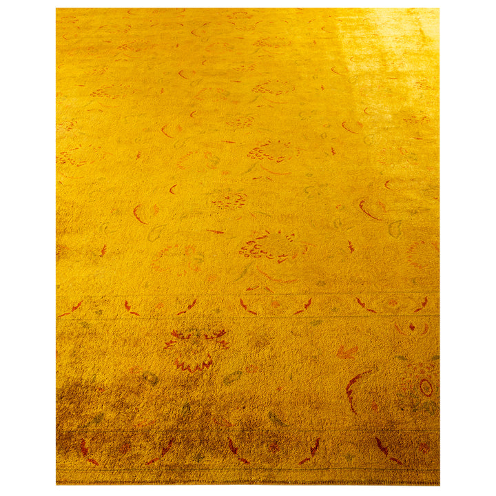 Yellow Overdyed Wool Rug - 10' 1" x 13' 9"