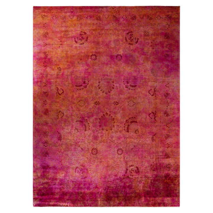 Orange Overdyed Wool Rug - 10' 4" x 13' 6"