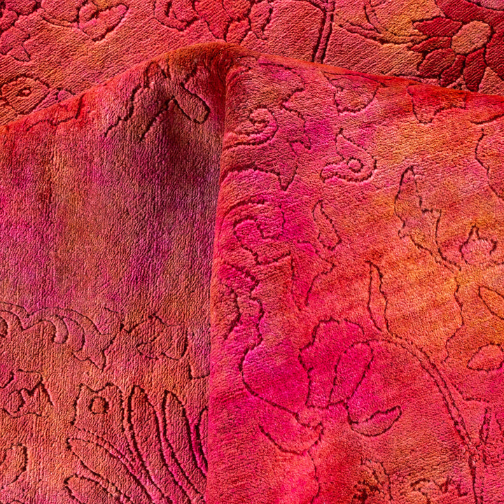 Orange Overdyed Wool Rug - 10' 4" x 13' 6"