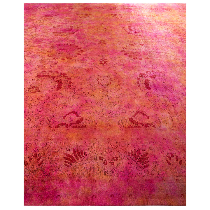 Orange Overdyed Wool Rug - 10' 4" x 13' 6"