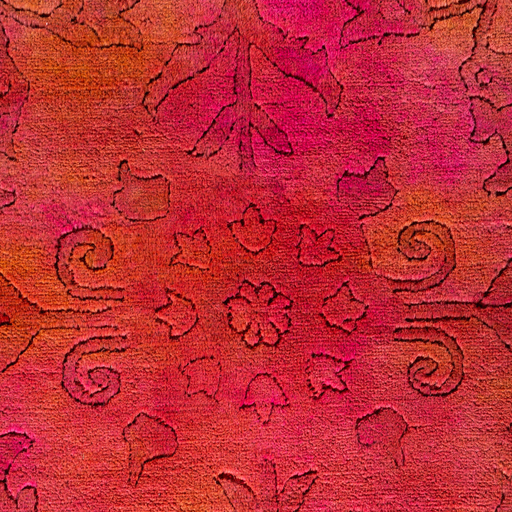 Orange Overdyed Wool Rug - 10' 4" x 13' 6"