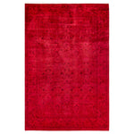 Red Overdyed Wool Rug - 6' 2" x 9' 2"