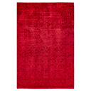 Red Overdyed Wool Rug - 6' 2" x 9' 2"