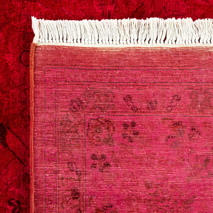 Red Overdyed Wool Rug - 6' 2" x 9' 2"