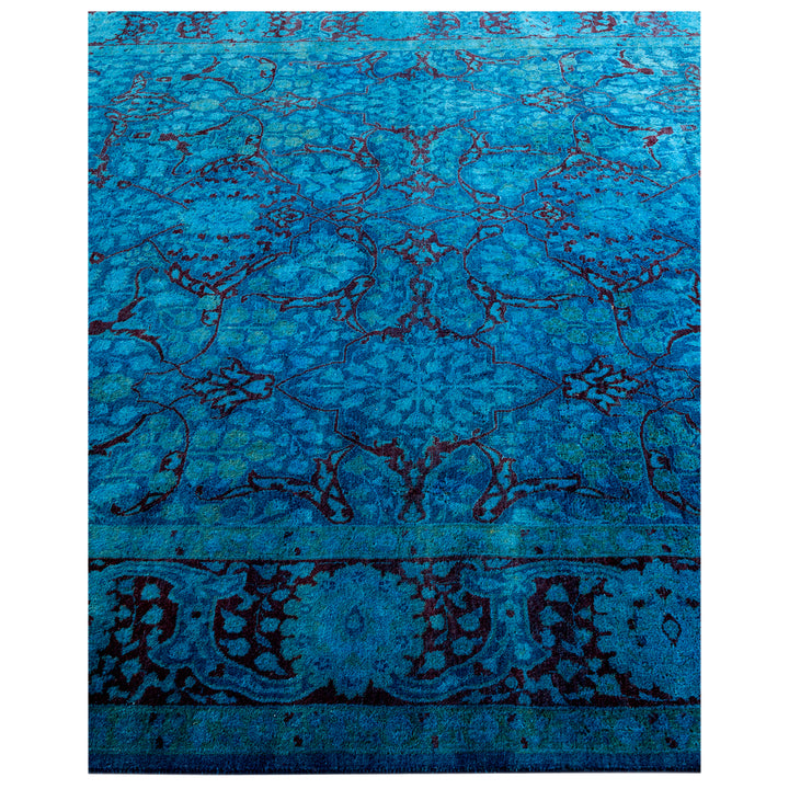 Blue Overdyed Wool Rug - 6' 1" x 9' 1"