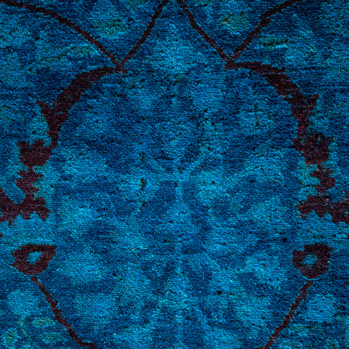 Blue Overdyed Wool Rug - 6' 1" x 9' 1"