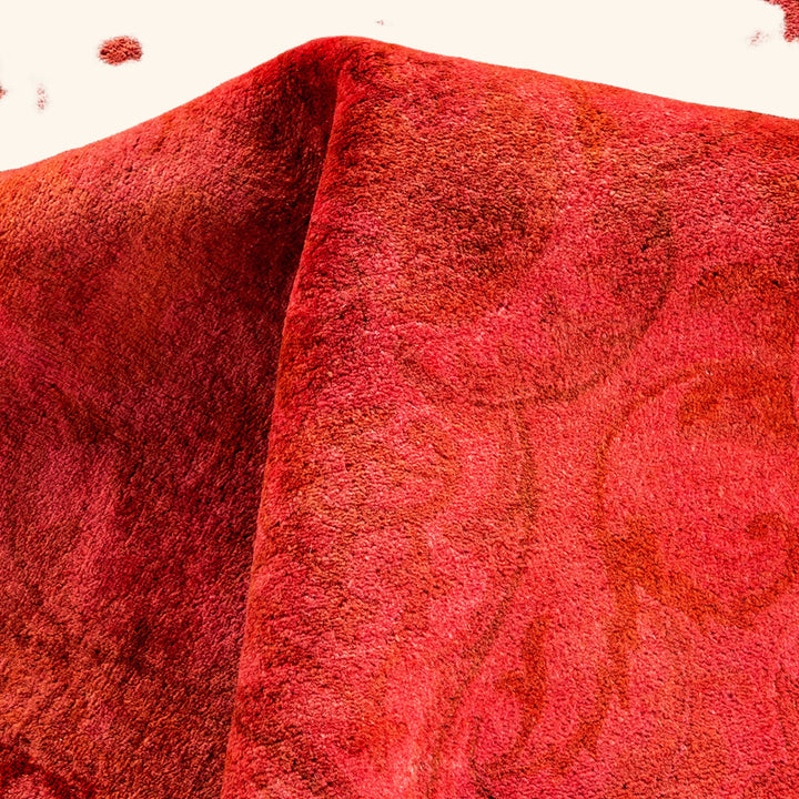 Pink Overdyed Wool Rug - 9' 2" x 12' 1"