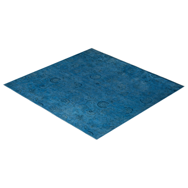 Blue Overdyed Wool Rug - 8' 7" x 9' 0"