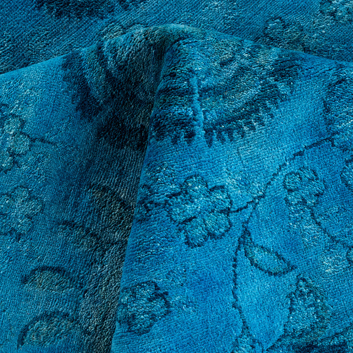 Blue Overdyed Wool Rug - 8' 7" x 9' 0"