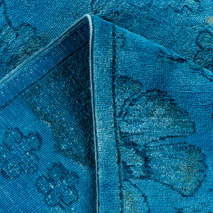 Blue Overdyed Wool Rug - 8' 7" x 9' 0"