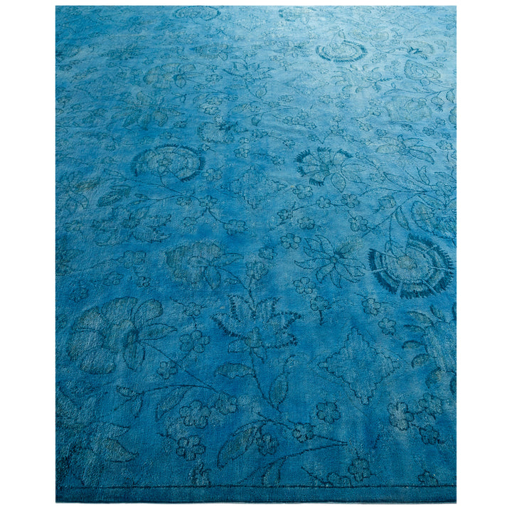 Blue Overdyed Wool Rug - 8' 7" x 9' 0"
