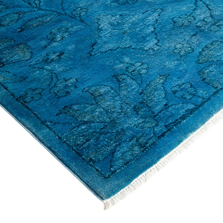 Blue Overdyed Wool Rug - 8' 7" x 9' 0"