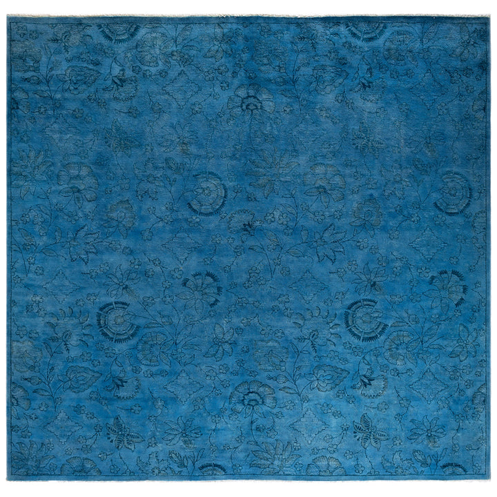 Blue Overdyed Wool Rug - 8' 7" x 9' 0"
