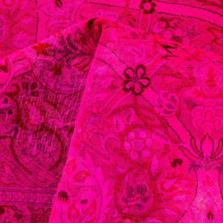 Pink Overdyed Wool Rug - 6'3" x 9'5"