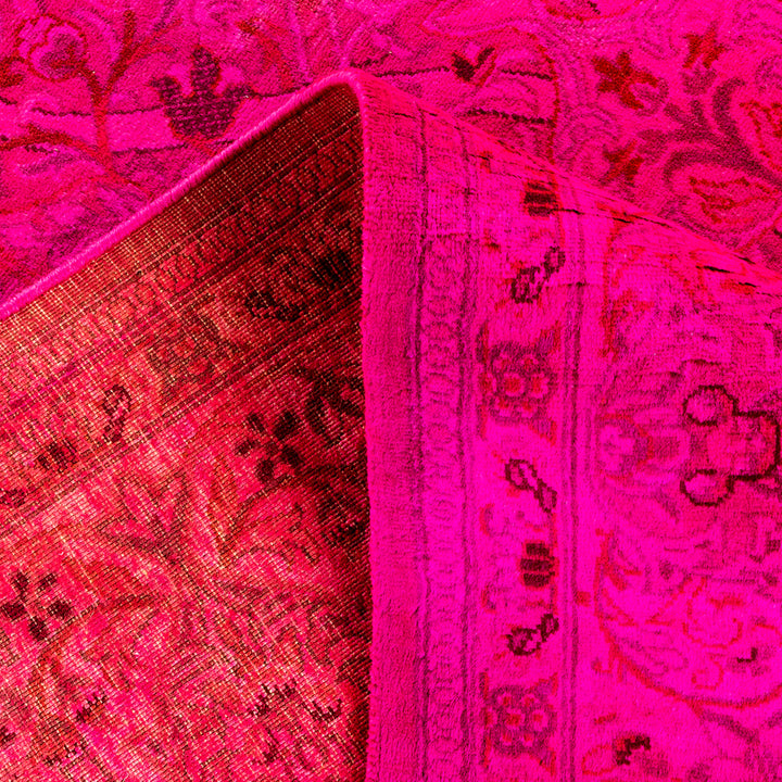 Pink Overdyed Wool Rug - 6'3" x 9'5"