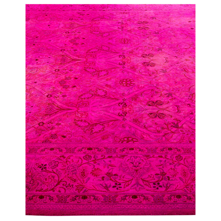Pink Overdyed Wool Rug - 6'3" x 9'5"