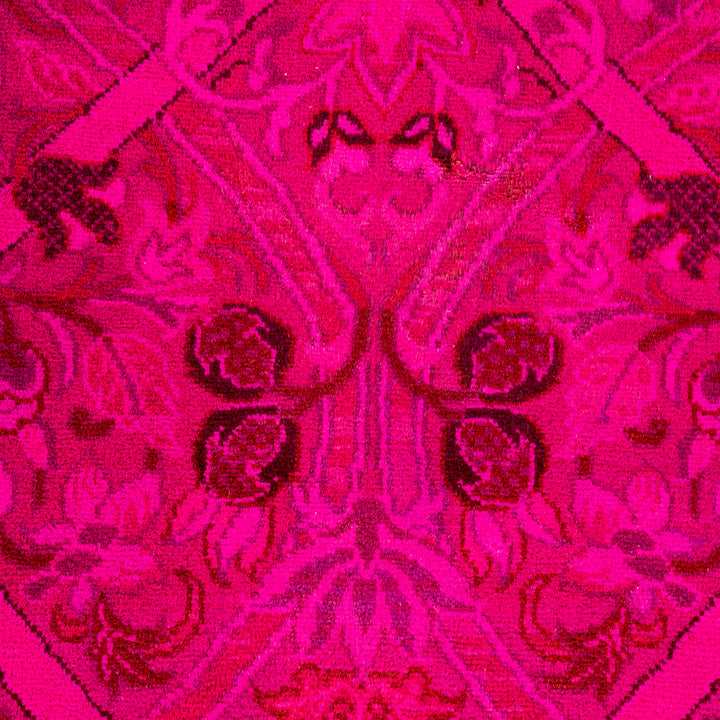 Pink Overdyed Wool Rug - 6'3" x 9'5"