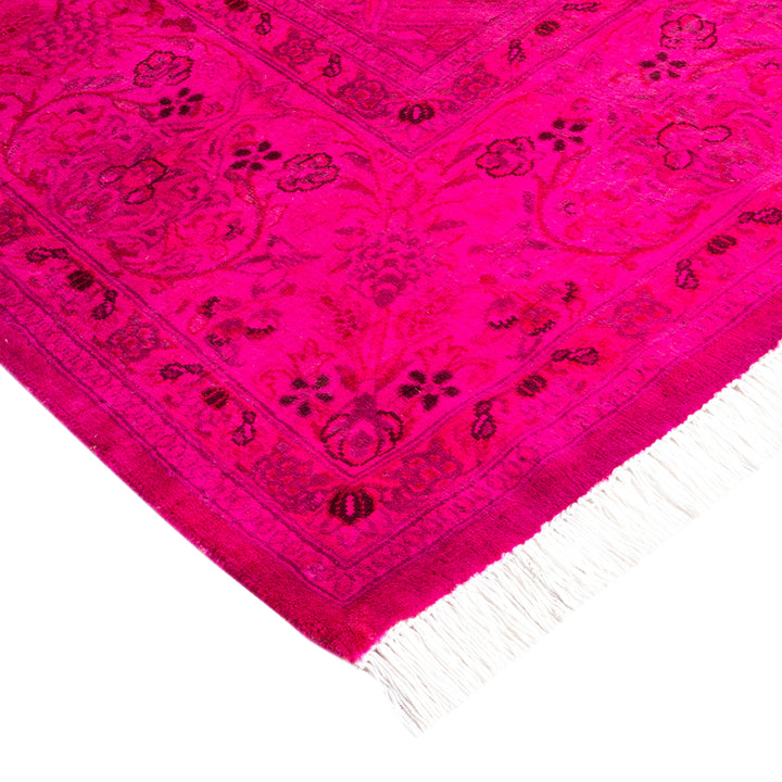 Pink Overdyed Wool Rug - 6'3" x 9'5"