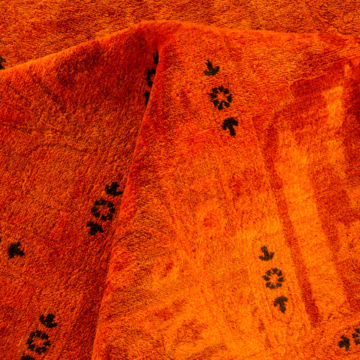 Orange Overdyed Wool Rug - 8' 2" x 10' 10"