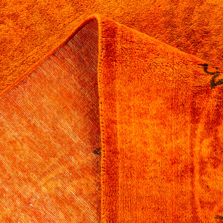 Orange Overdyed Wool Rug - 8' 2" x 10' 10"