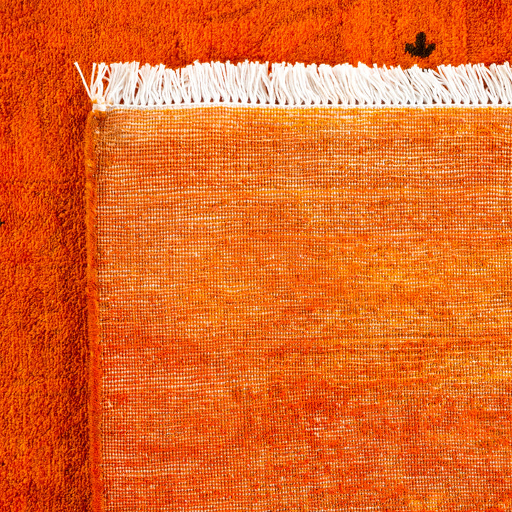 Orange Overdyed Wool Rug - 8' 2" x 10' 10"