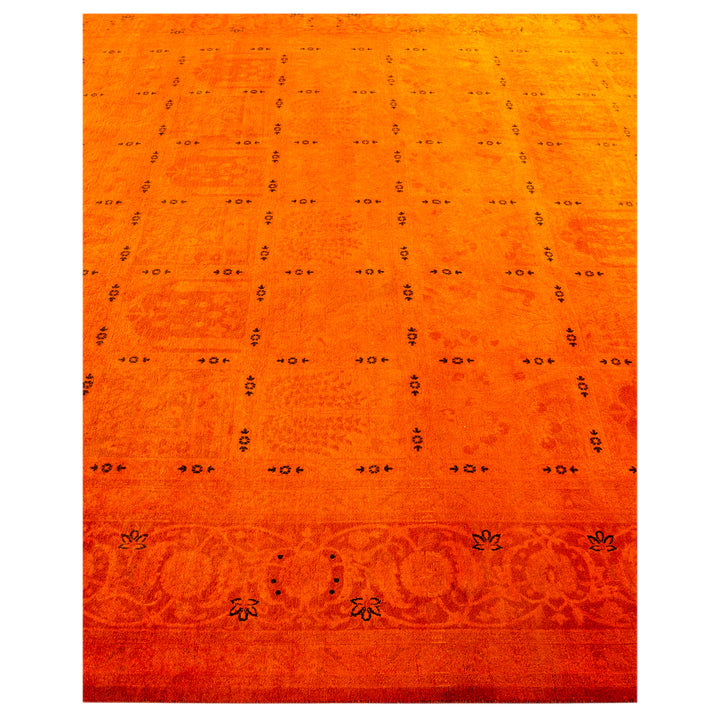 Orange Overdyed Wool Rug - 8' 2" x 10' 10"