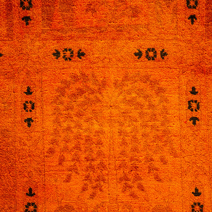 Orange Overdyed Wool Rug - 8' 2" x 10' 10"