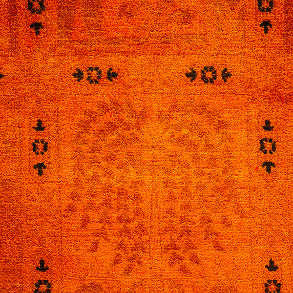 Orange Overdyed Wool Rug - 8' 2" x 10' 10"
