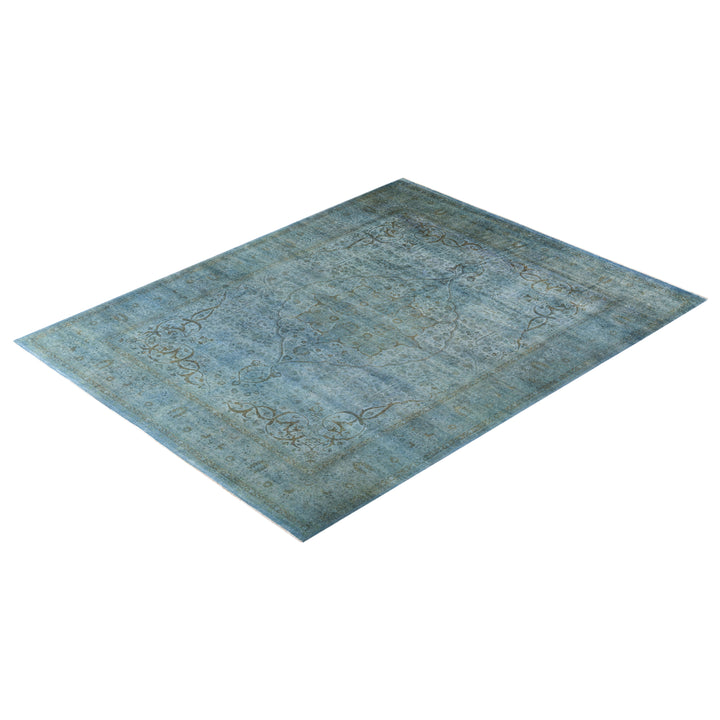 Blue Overdyed Wool Rug - 9' 3" x 12' 3"