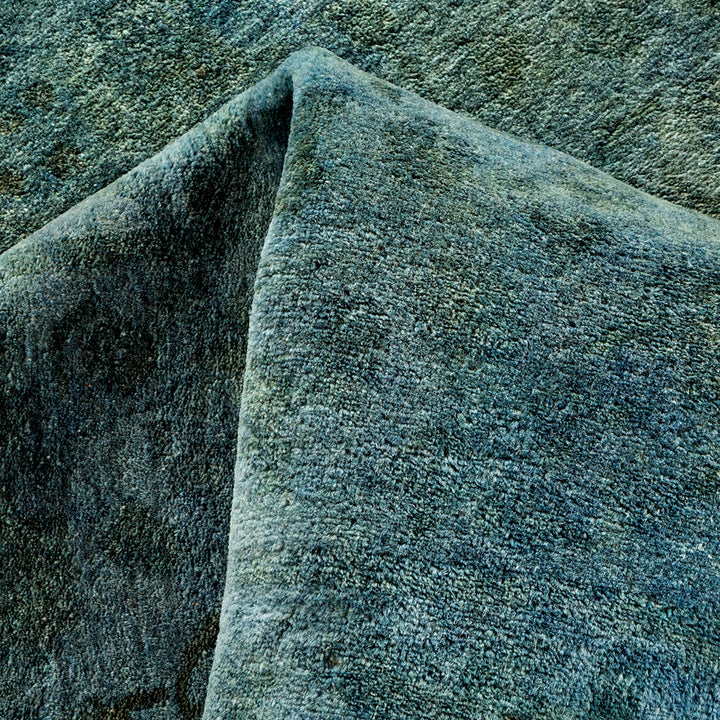 Blue Overdyed Wool Rug - 9' 3" x 12' 3"