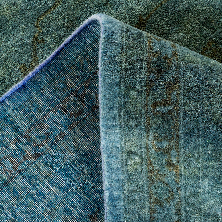 Blue Overdyed Wool Rug - 9' 3" x 12' 3"
