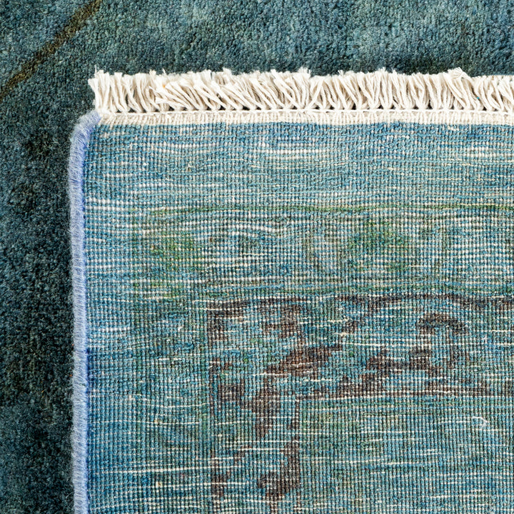 Blue Overdyed Wool Rug - 9' 3" x 12' 3"