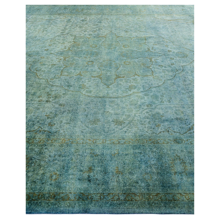 Blue Overdyed Wool Rug - 9' 3" x 12' 3"