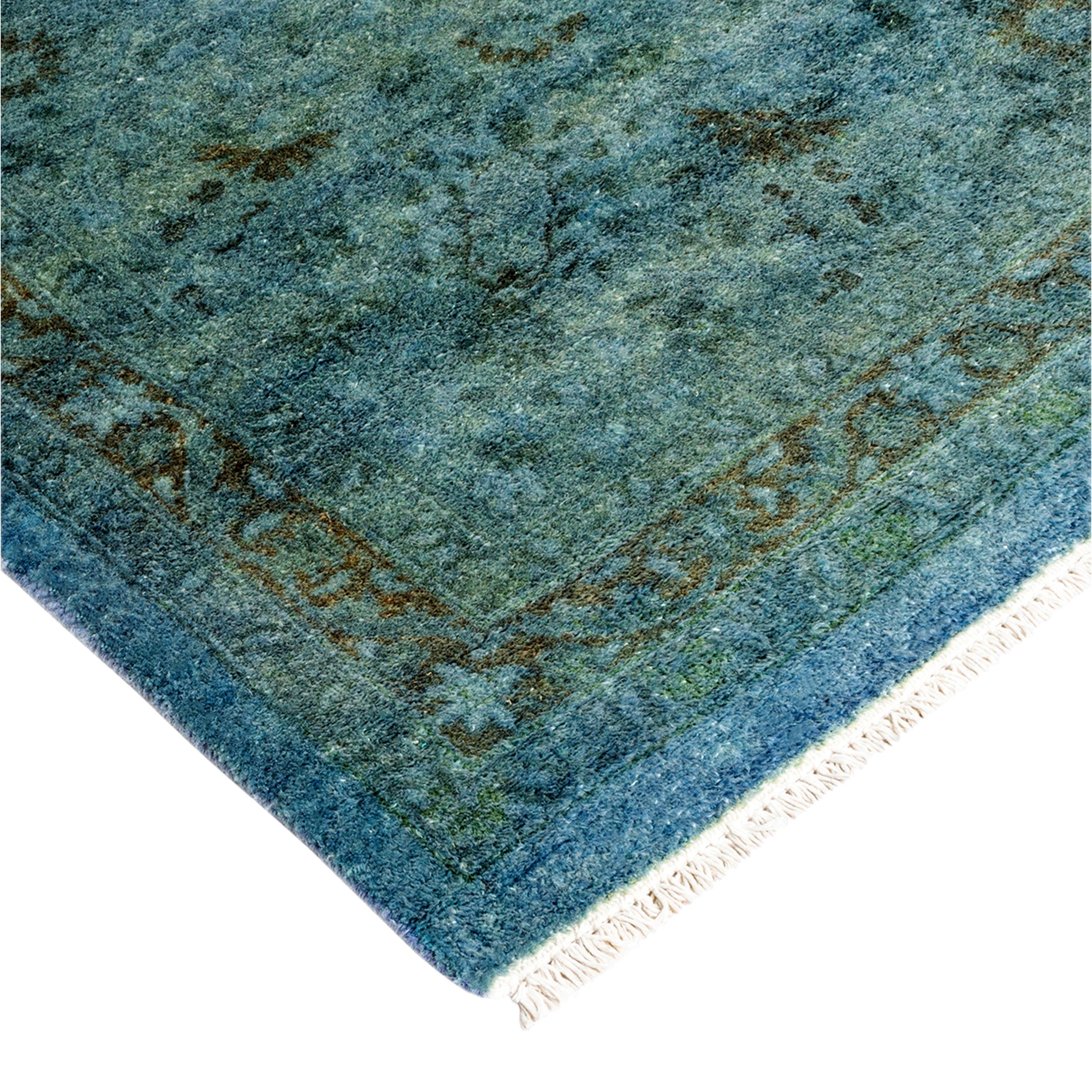 Blue Overdyed Wool Rug - 9' 3" x 12' 3"