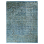 Blue Overdyed Wool Rug - 9' 3" x 12' 3"
