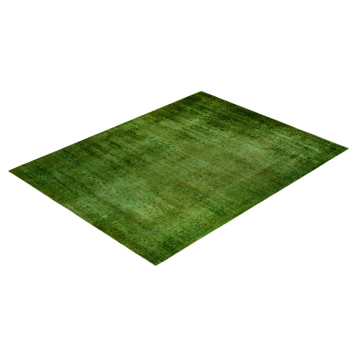 Green Overdyed Wool Rug - 10' 2" x 13' 7"
