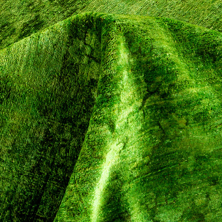 Green Overdyed Wool Rug - 10' 2" x 13' 7"