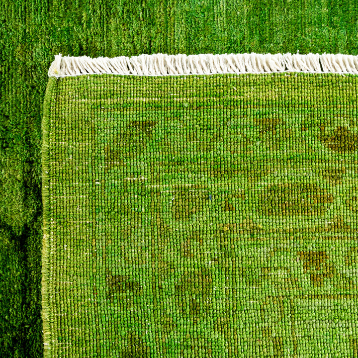 Green Overdyed Wool Rug - 10' 2" x 13' 7"