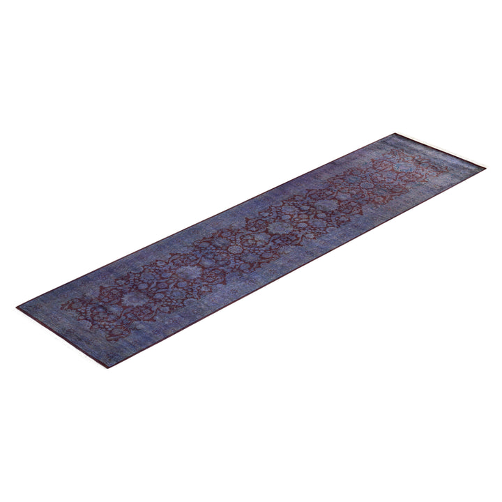 Purple Overdyed Wool Runner - 2' 7" x 10' 8"