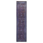 Purple Overdyed Wool Runner - 2' 7" x 10' 8"