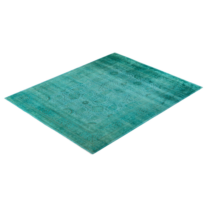 Blue Overdyed Wool Rug - 8' 3" x 10' 2"