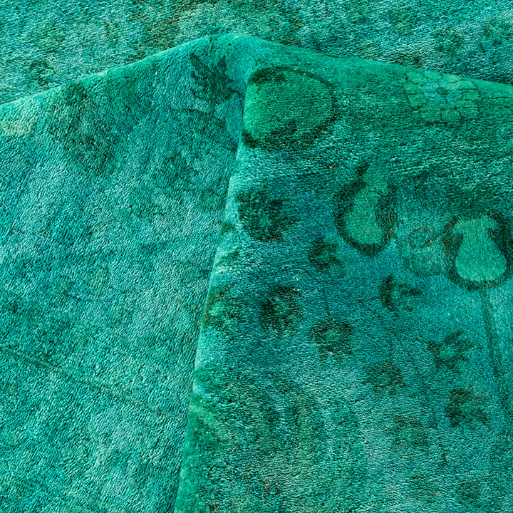 Blue Overdyed Wool Rug - 8' 3" x 10' 2"