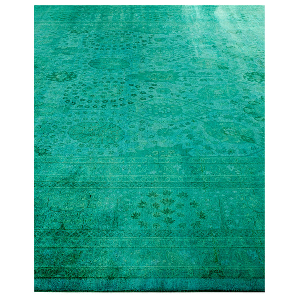Blue Overdyed Wool Rug - 8' 3" x 10' 2"