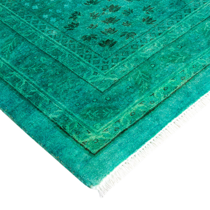 Blue Overdyed Wool Rug - 8' 3" x 10' 2"