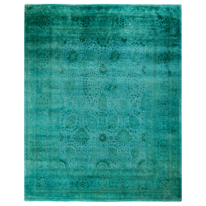 Blue Overdyed Wool Rug - 8' 3" x 10' 2"