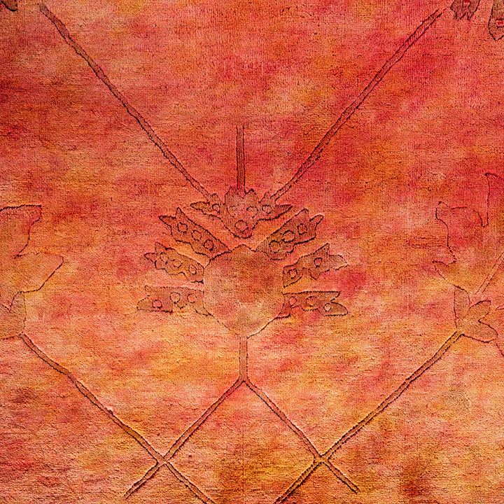 Pink Overdyed Wool Rug - 10' 1" x 14' 1"